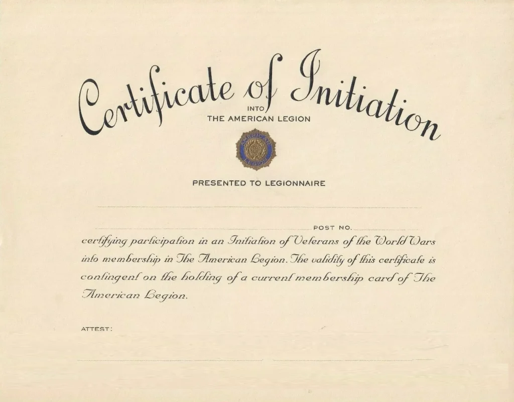 Certificate of Initiation